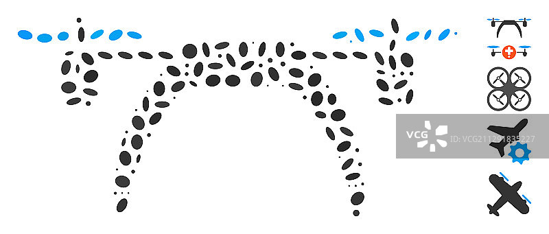 椭圆拼贴直升机图片素材