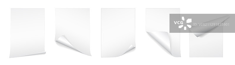 卷角的A4白色纸张图片素材