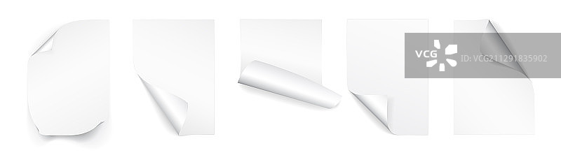 卷角的A4白色纸张图片素材