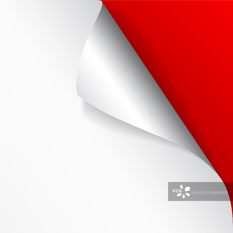 带有卷曲角落和阴影模板的纸张页面图片素材