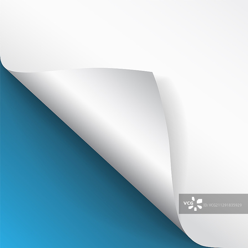 带有卷曲角落和阴影模板的纸张页面图片素材