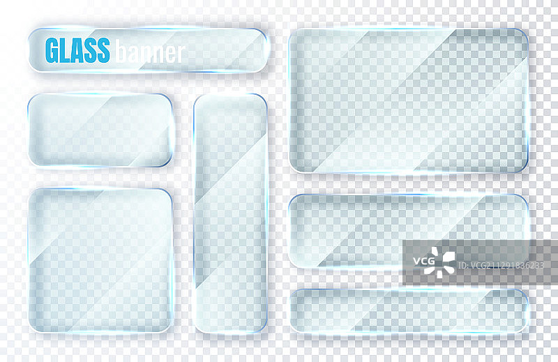 透明玻璃banner图片素材