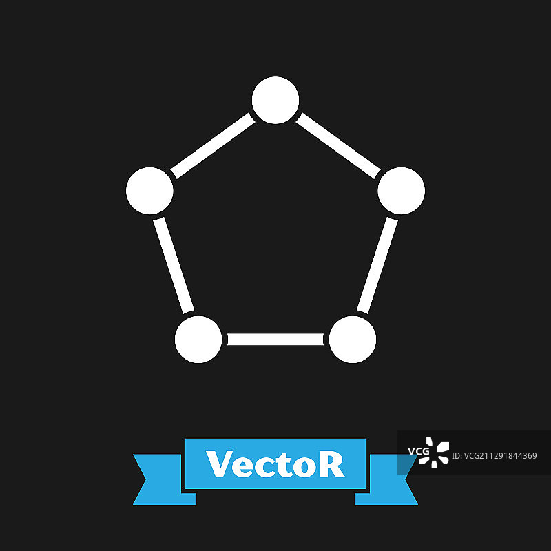 白色几何图形五棱柱图标图片素材