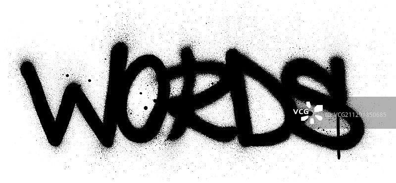 白色背景上的黑色涂鸦字图片素材