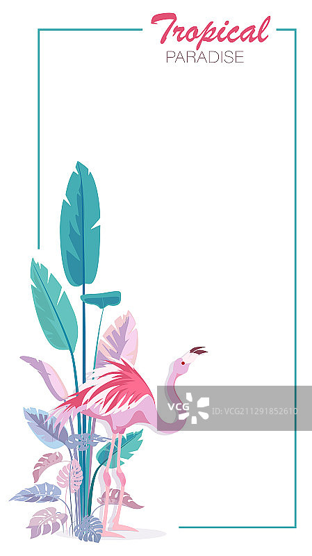 时尚热带天堂火烈鸟印花图片素材