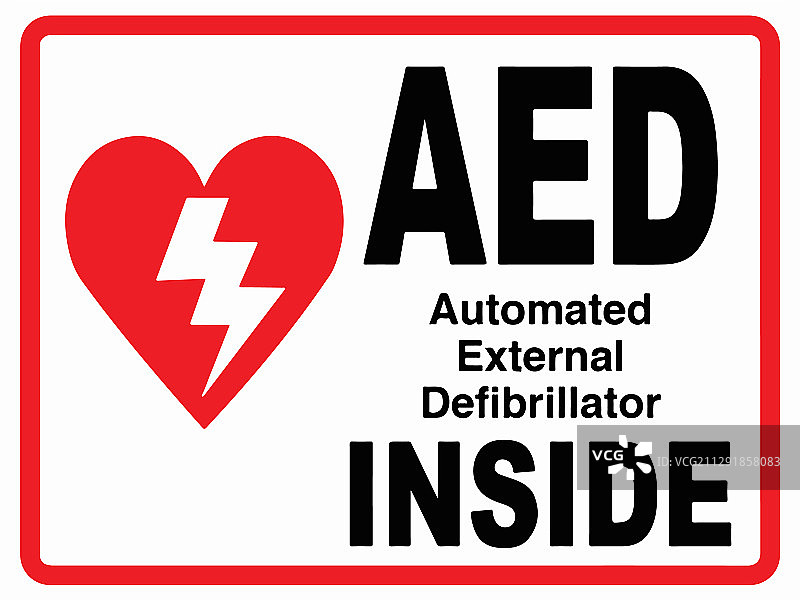墙上的AED指示牌（EPS 10）图片素材