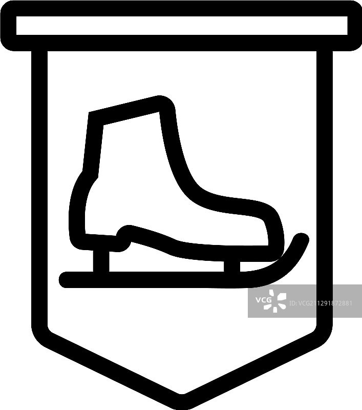 冰球三角旗图标隔离轮廓图片素材