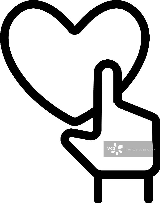 手心得分图标独立轮廓图片素材