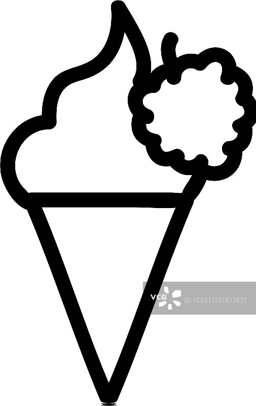 覆盆子冰淇淋轮廓图标图片素材