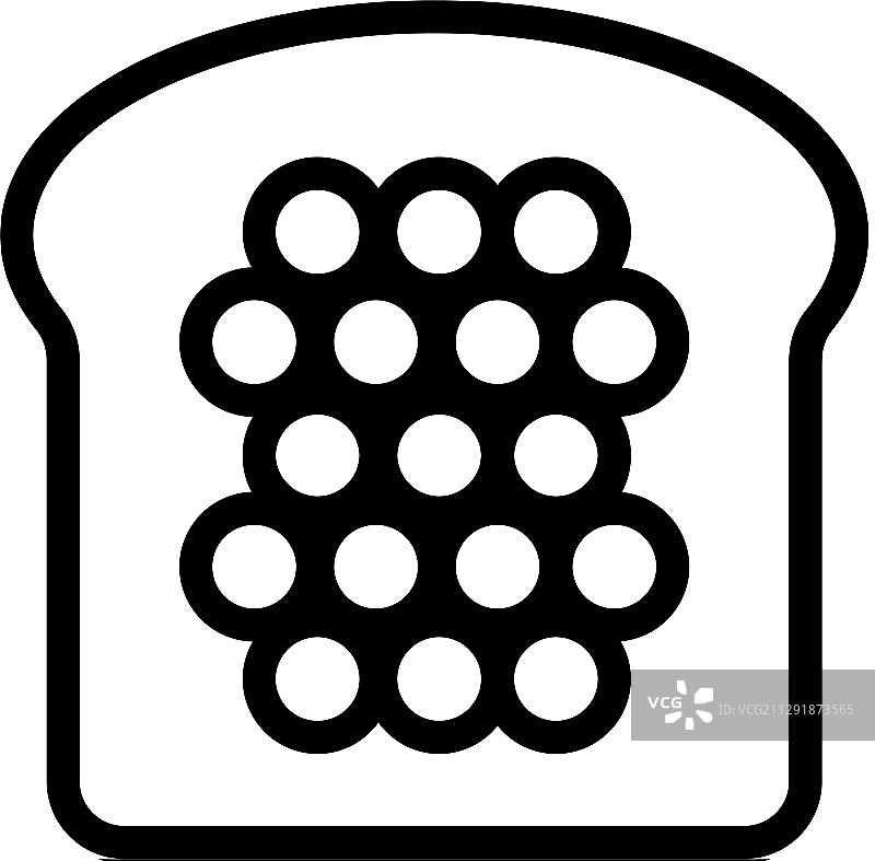 鱼子酱面包轮廓符号图标图片素材