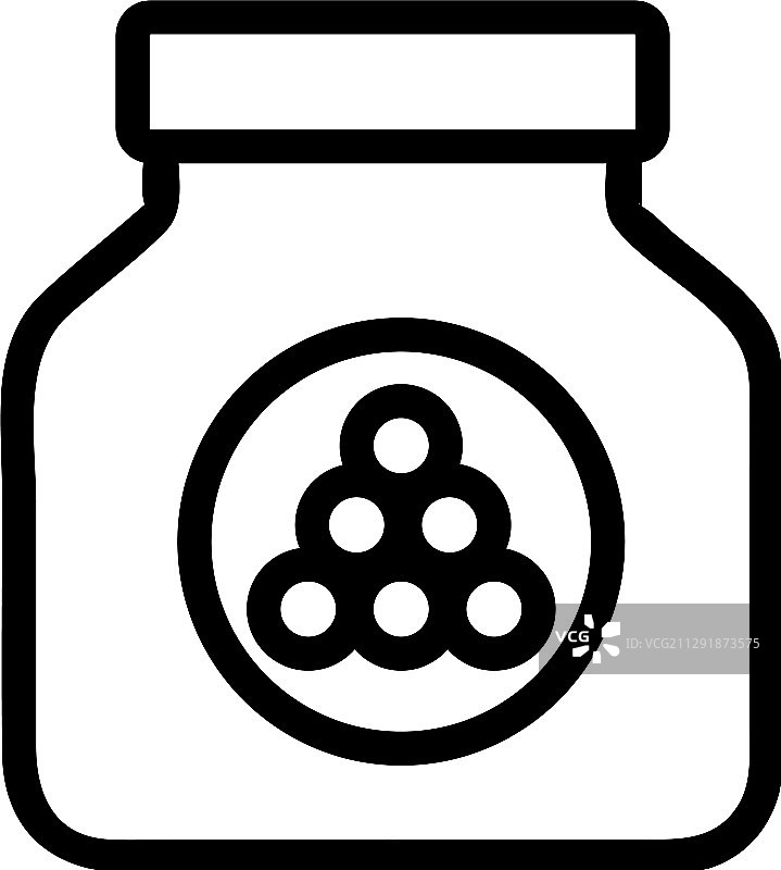 鱼子酱瓶轮廓图标图片素材
