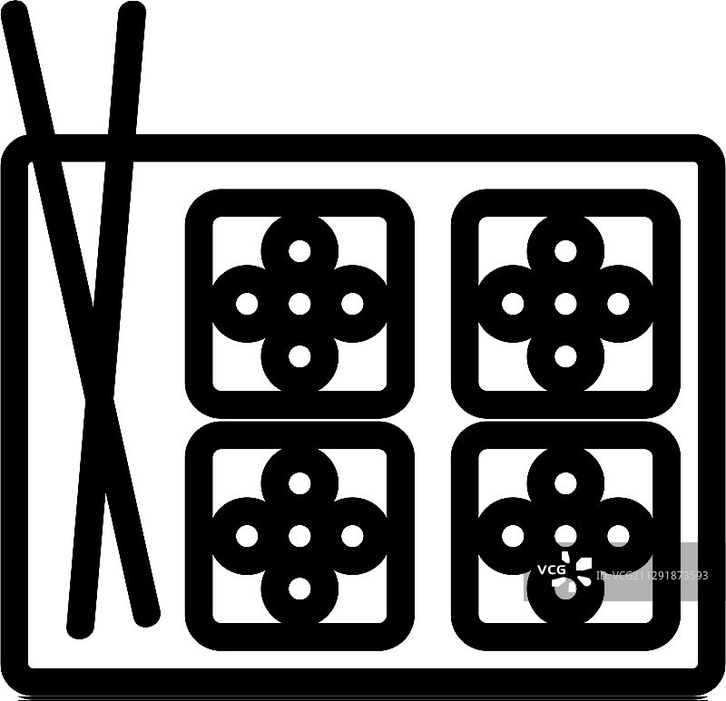 鱼子酱寿司图标（轮廓符号）图片素材