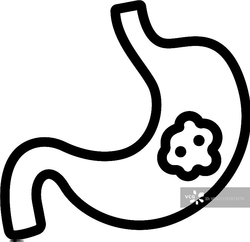 孤立的胃癌轮廓图标图片素材