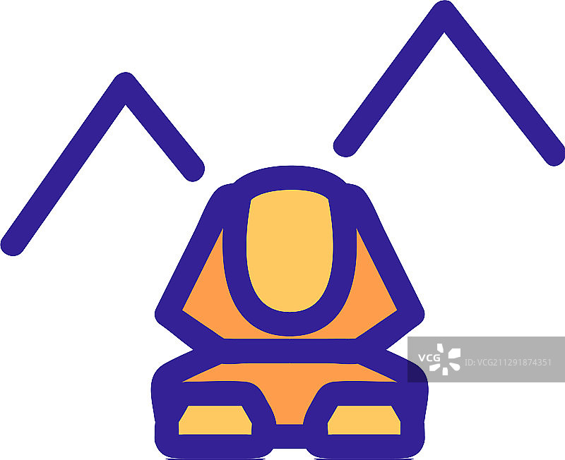 埃及狮身人面像轮廓图标图片素材