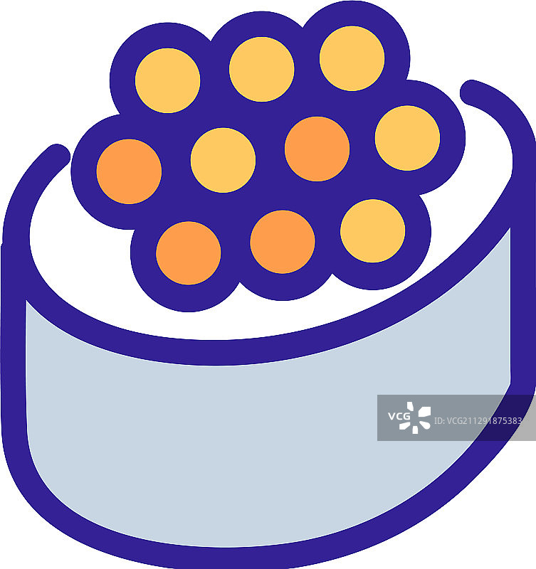 鱼子酱寿司图标（轮廓符号）图片素材