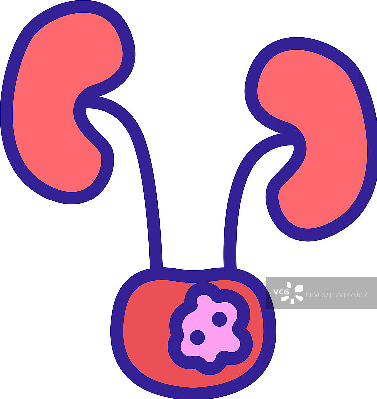 卵巢癌图标独立轮廓图片素材