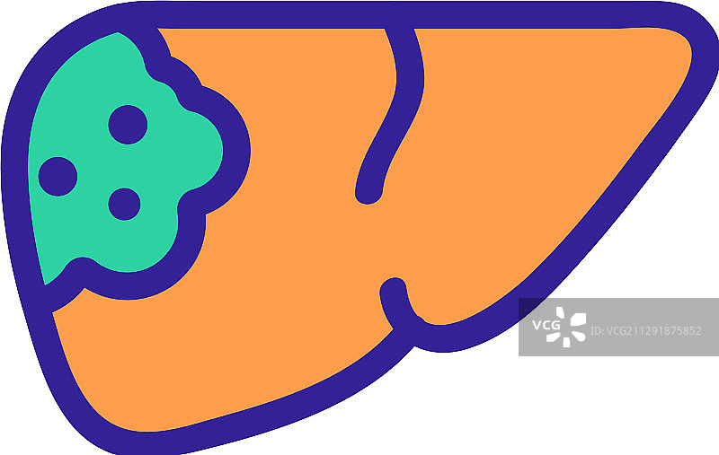 癌症肝脏轮廓隔离图标图片素材