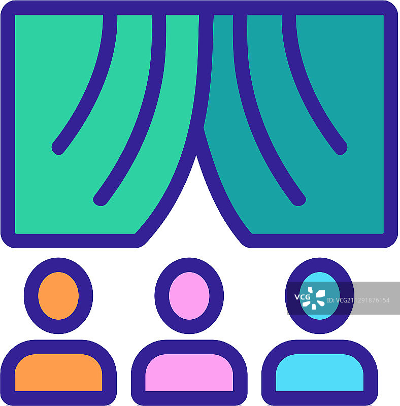 剧院观众轮廓图标图片素材