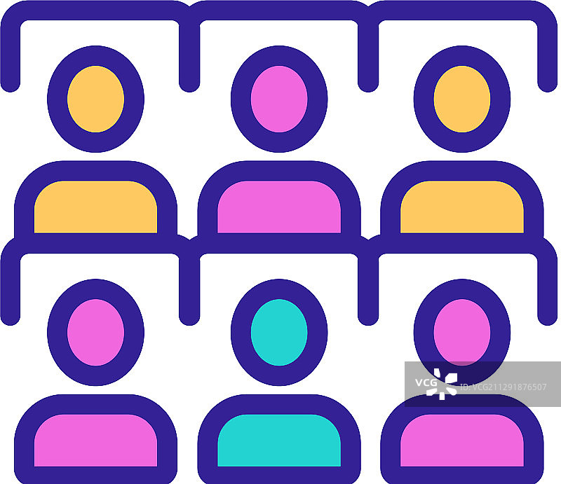 观众人群轮廓剪影图标图片素材