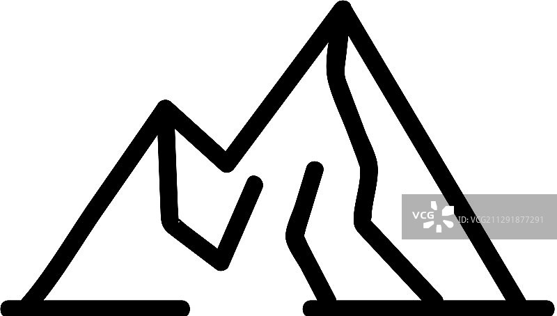 山脉图标隔离轮廓图片素材