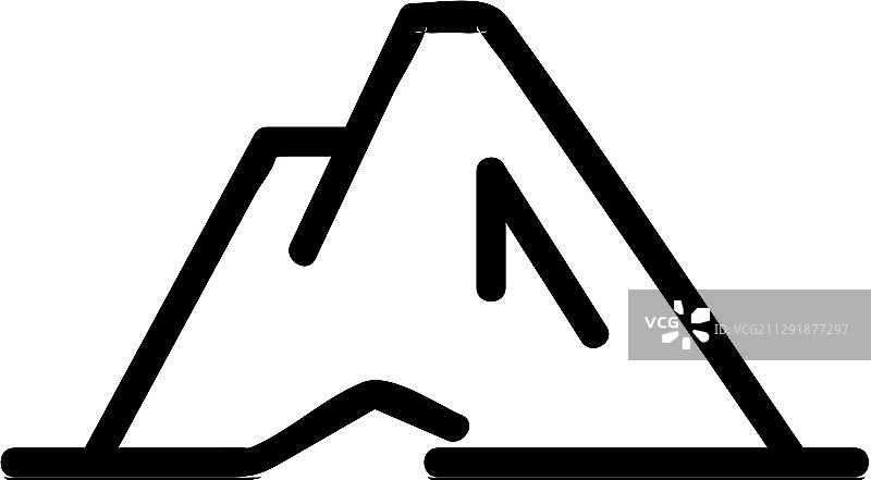 山脉图标隔离轮廓图片素材