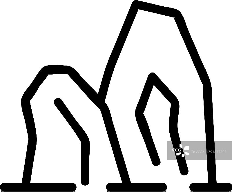 山脉图标隔离轮廓图片素材