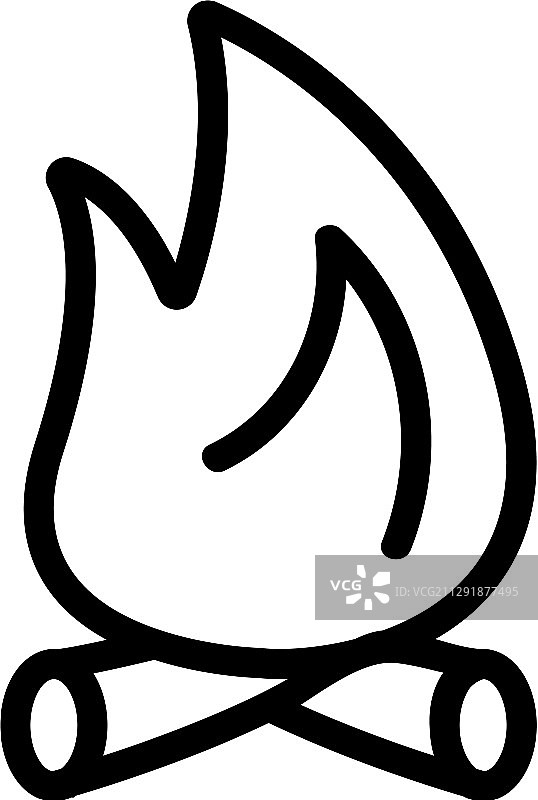 篝火火焰图标隔离轮廓符号图片素材