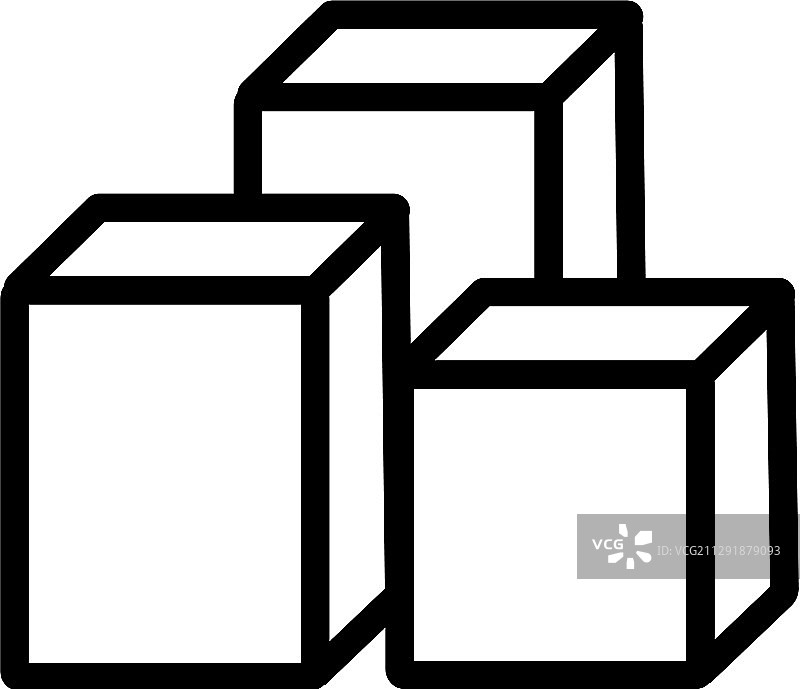 纸板箱轮廓图标图片素材