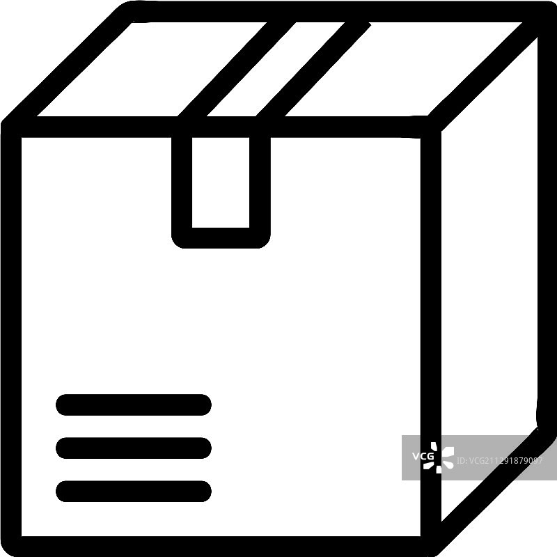 纸板箱轮廓图标图片素材