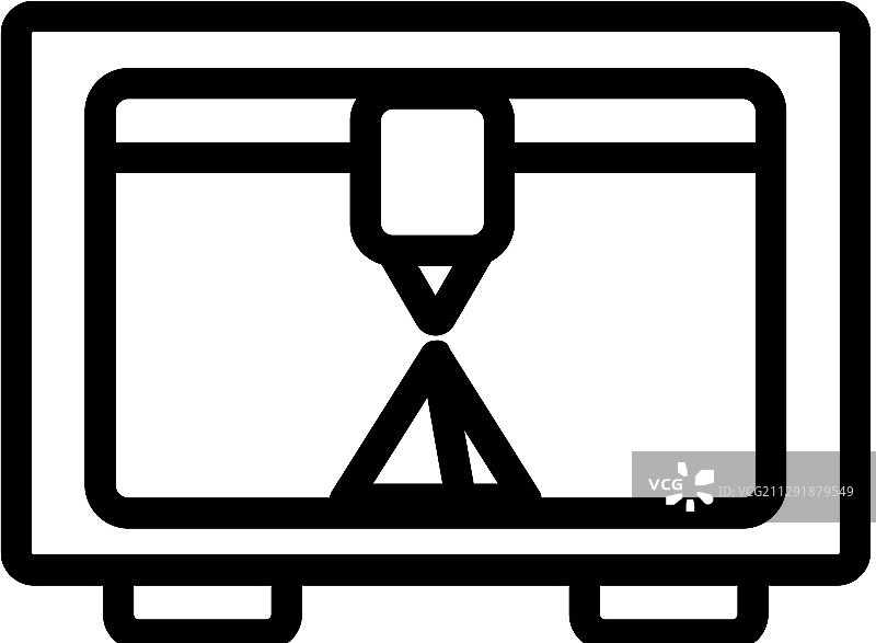 3D打印机图标轮廓图图片素材