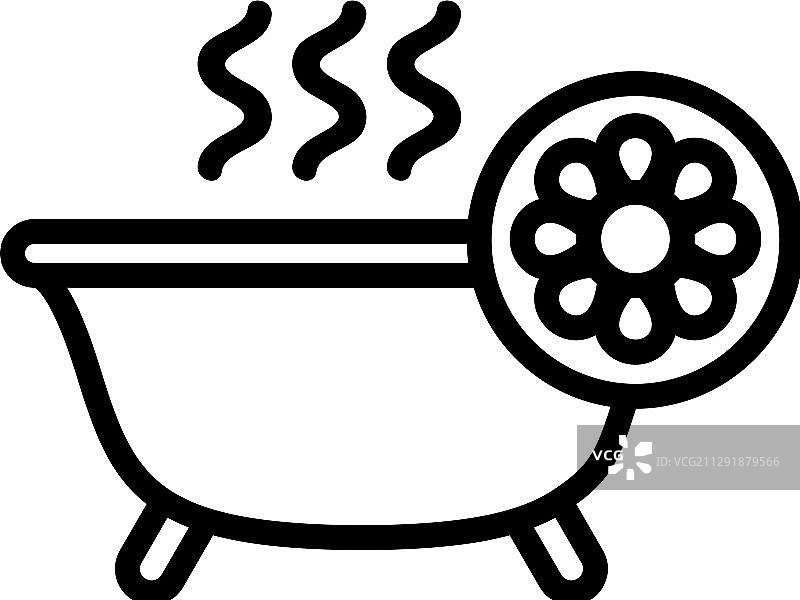 隔离的浴室轮廓符号图标图片素材