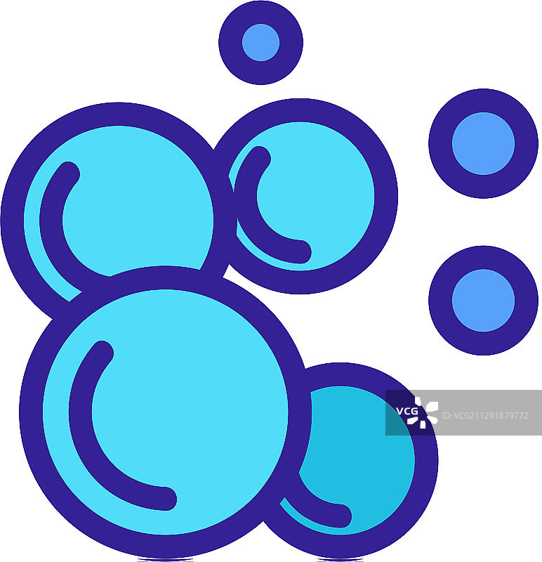 泡沫气泡轮廓图标图片素材