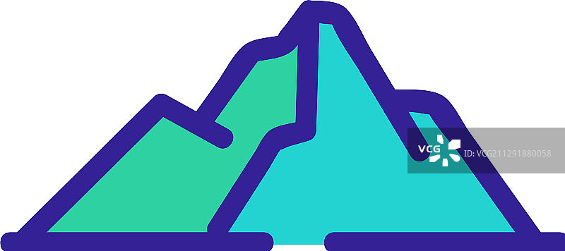 山脉图标隔离轮廓图片素材