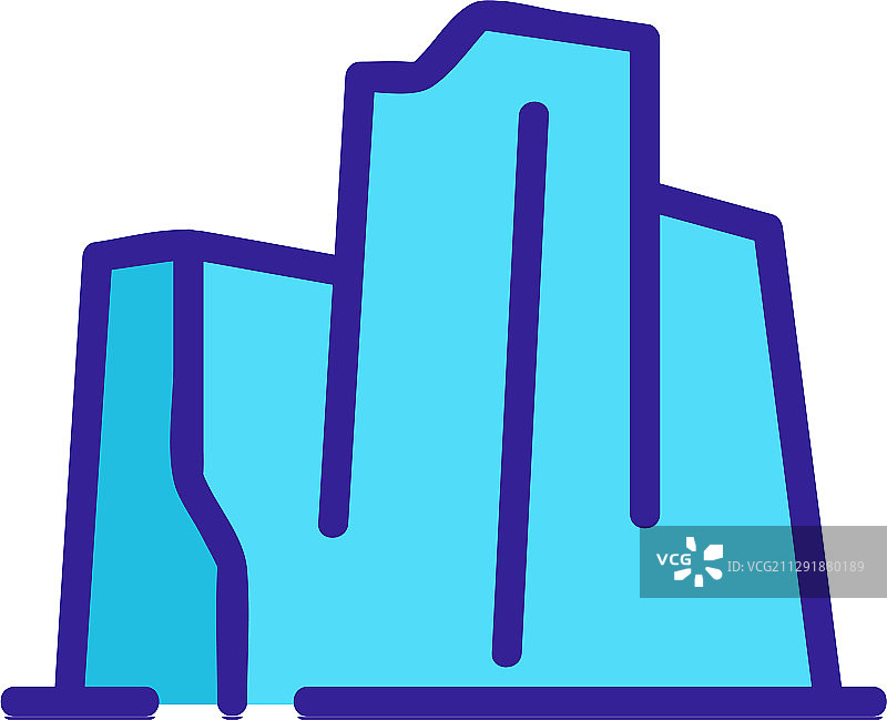 山脉图标隔离轮廓图片素材