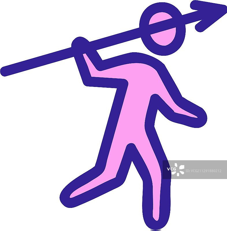 猎人与长矛图标轮廓图片素材