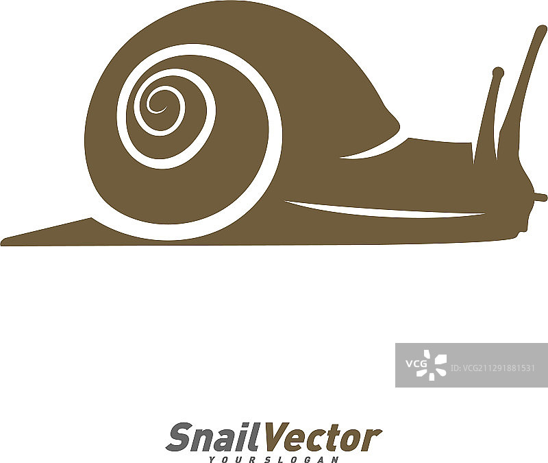 蜗牛logo设计模板剪影图片素材