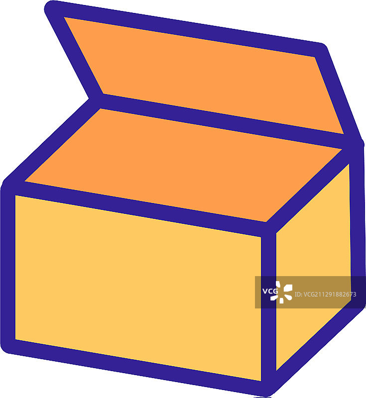 纸板箱轮廓图标图片素材