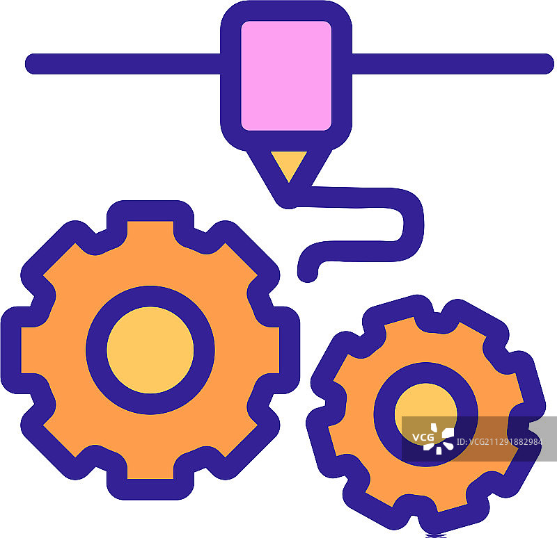 3D打印机图标轮廓图图片素材