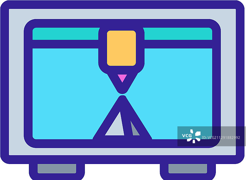 3D打印机图标轮廓图图片素材