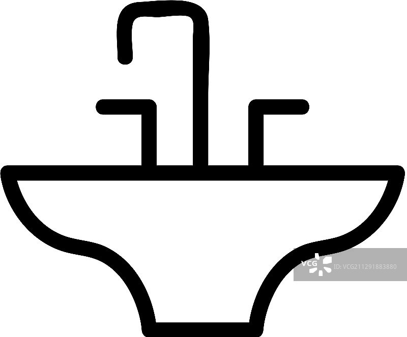 独立水槽轮廓符号图片素材