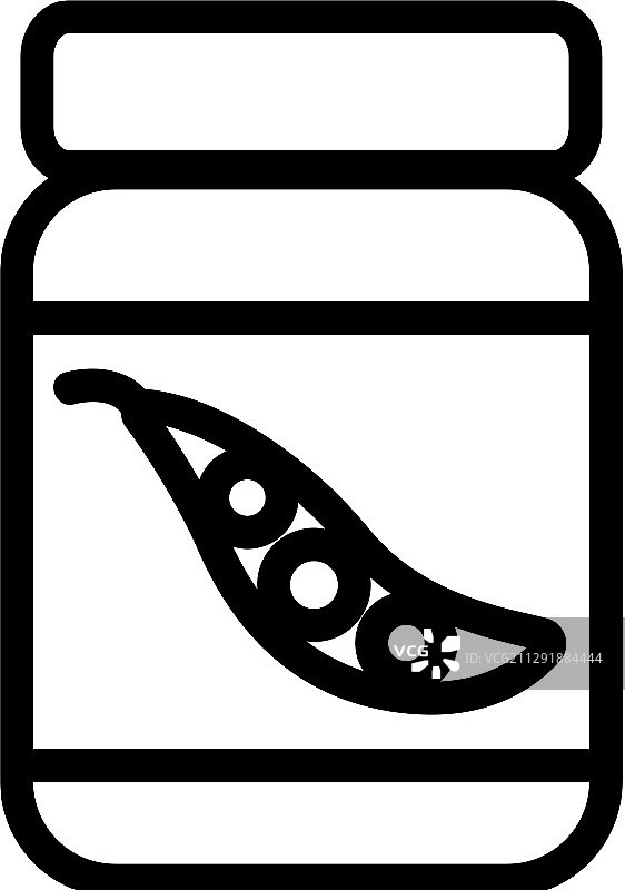 绿色豌豆轮廓图标图片素材