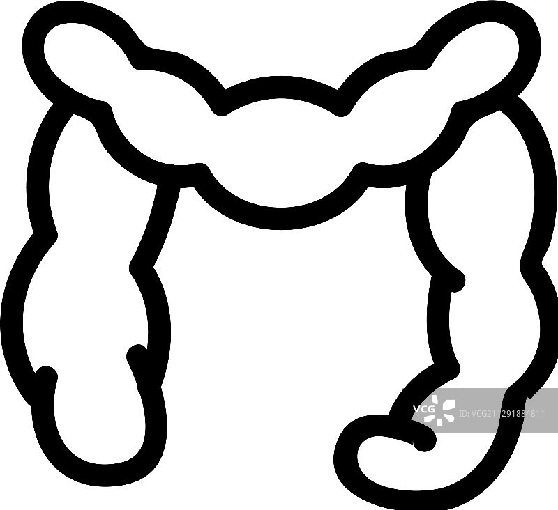 肠道图标隔离轮廓符号图片素材