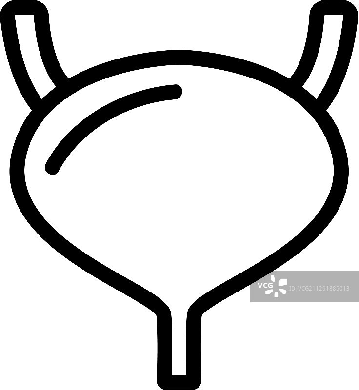 孤立轮廓符号的膀胱图标图片素材