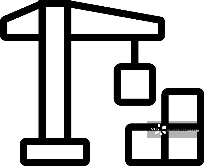 起重机建筑图标轮廓图片素材
