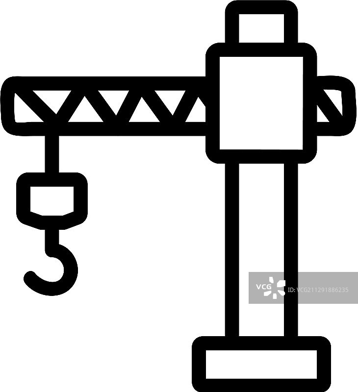 起重机建筑图标轮廓图片素材
