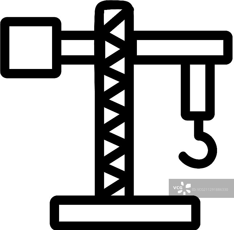 起重机建筑图标轮廓图片素材