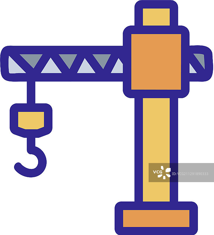 起重机建筑图标轮廓图片素材