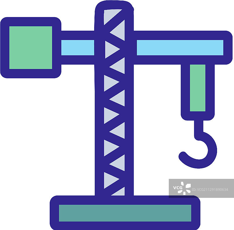 起重机建筑图标轮廓图片素材