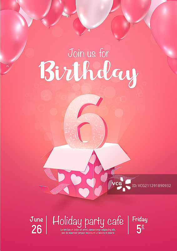 庆祝6周年3D效果图片素材