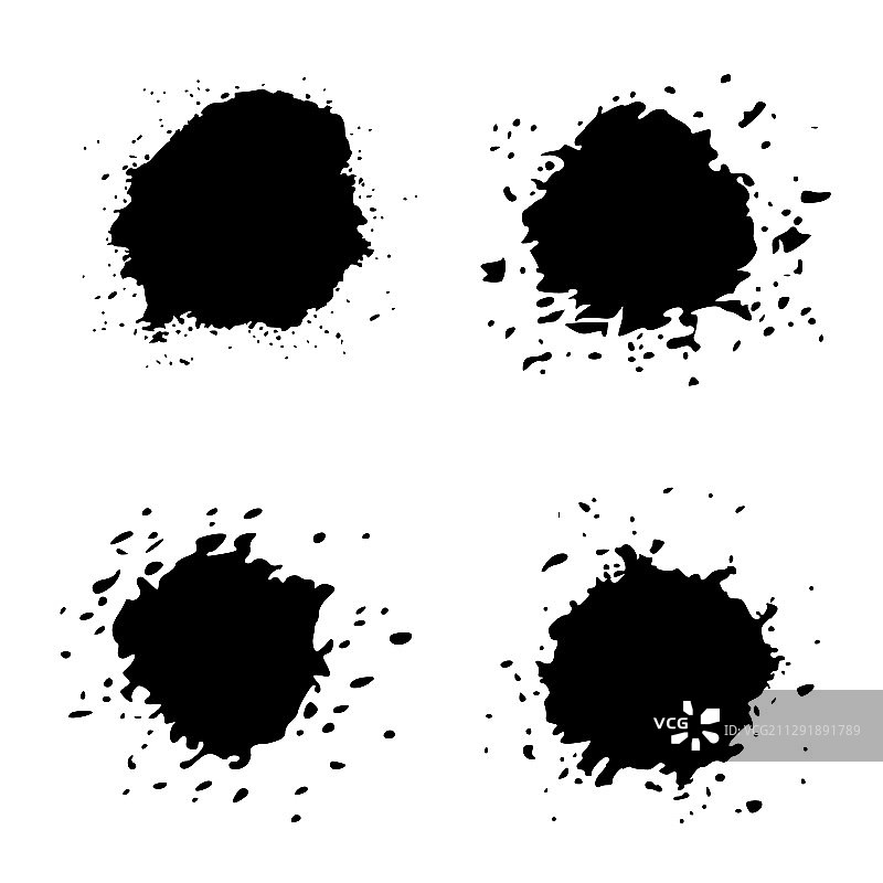白色背景上的黑色斑点合集图片素材